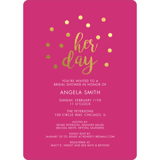 Her Day Confetti Dot Invitations